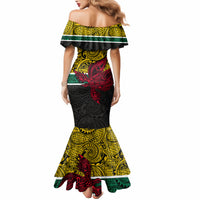 Papua New Guinea Hela Province Mermaid Dress PNG Birds Of Paradise Polynesian Arty Style LT03 - Polynesian Pride