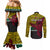 Personalised Papua New Guinea Hela Province Couples Matching Mermaid Dress and Long Sleeve Button Shirts PNG Birds Of Paradise Polynesian Arty Style LT03 - Polynesian Pride