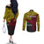 Personalised Papua New Guinea Hela Province Couples Matching Off The Shoulder Long Sleeve Dress and Long Sleeve Button Shirts PNG Birds Of Paradise Polynesian Arty Style LT03 - Polynesian Pride