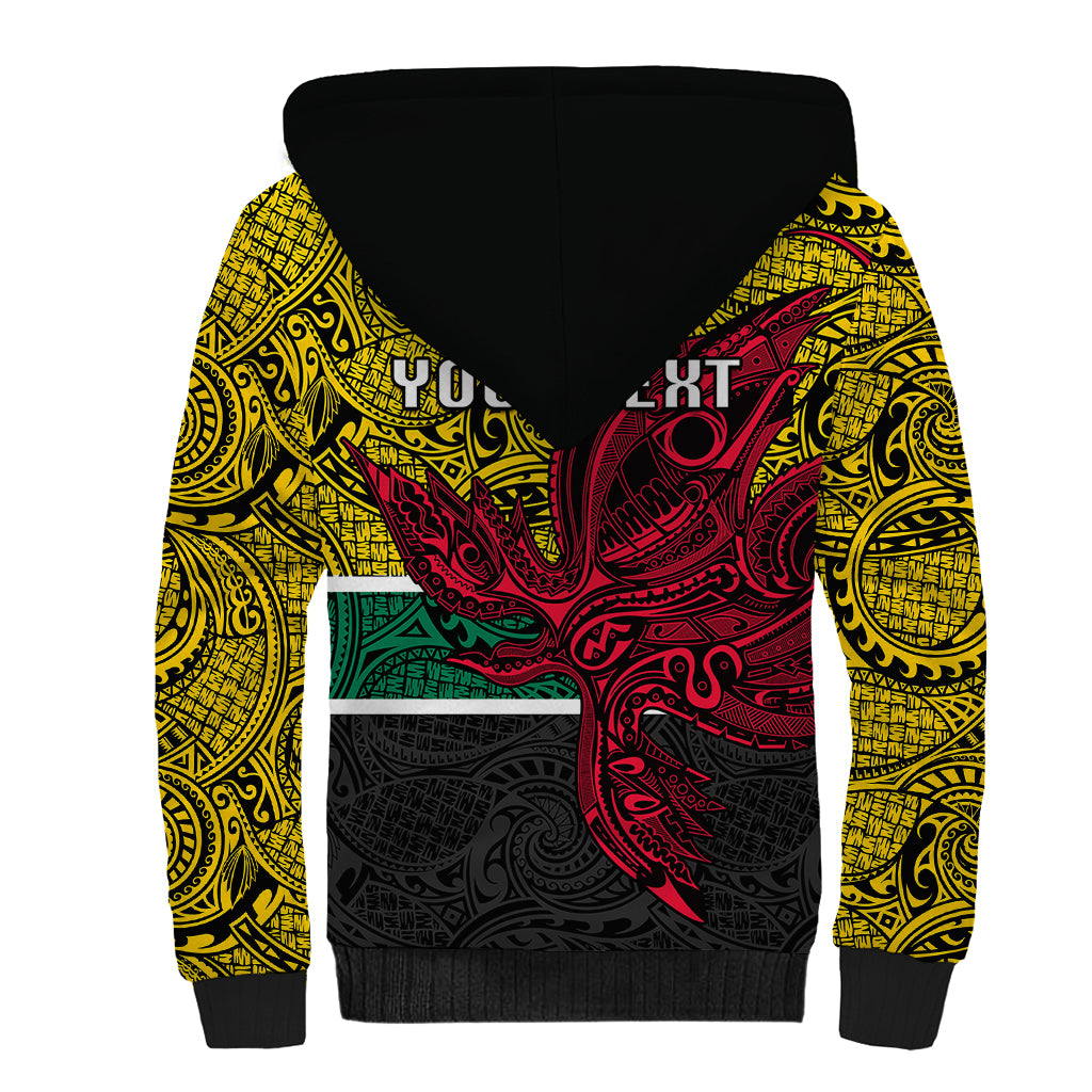 Personalised Papua New Guinea Hela Province Sherpa Hoodie PNG Birds Of Paradise Polynesian Arty Style LT03 - Polynesian Pride