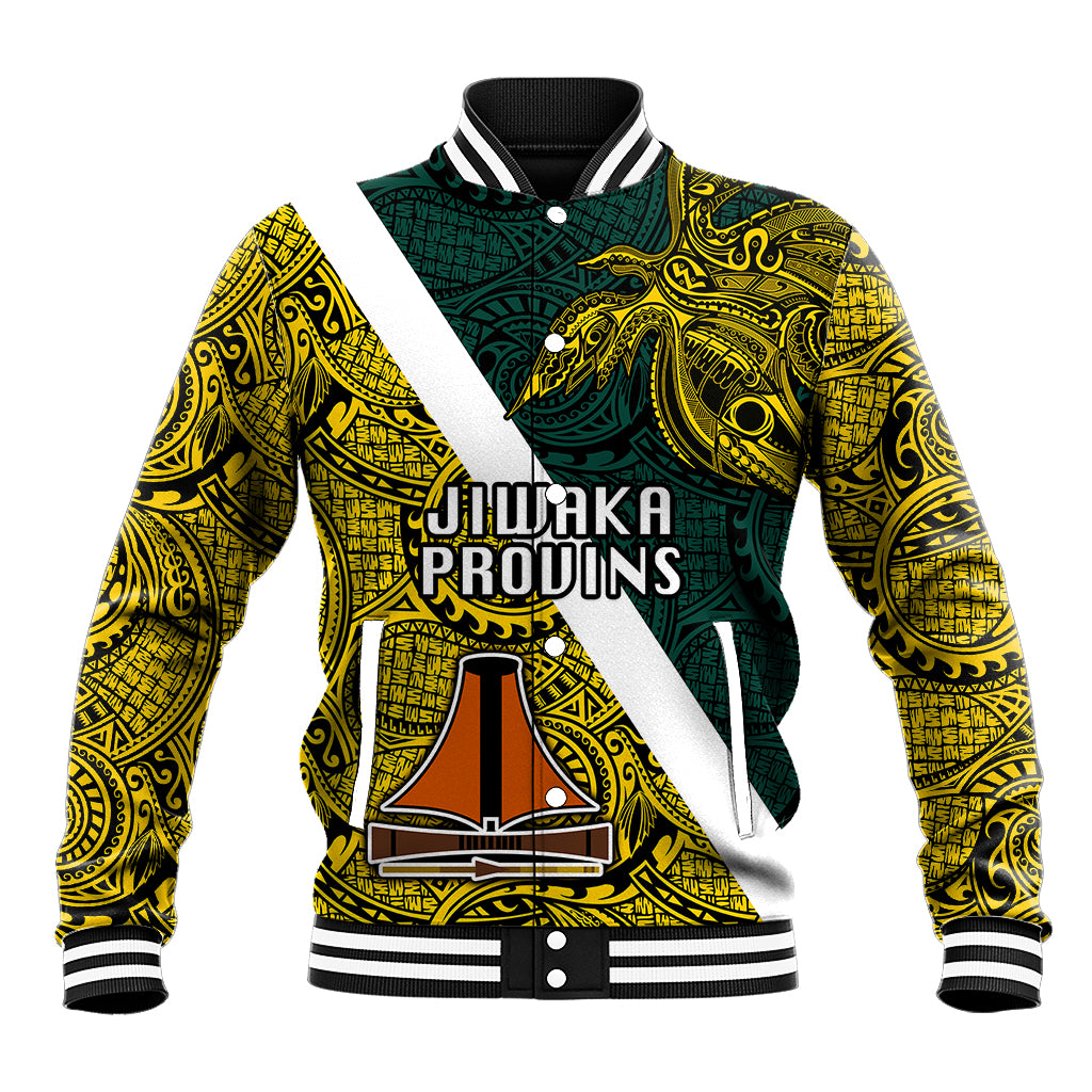 Papua New Guinea Jiwaka Province Baseball Jacket PNG Birds Of Paradise Polynesian Arty Style LT03 Unisex Yellow - Polynesian Pride