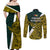 Papua New Guinea Jiwaka Province Couples Matching Off Shoulder Maxi Dress and Long Sleeve Button Shirts PNG Birds Of Paradise Polynesian Arty Style LT03 - Polynesian Pride