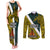 Papua New Guinea Jiwaka Province Couples Matching Tank Maxi Dress and Long Sleeve Button Shirts PNG Birds Of Paradise Polynesian Arty Style LT03 Yellow - Polynesian Pride