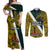 Personalised Papua New Guinea Jiwaka Province Couples Matching Off Shoulder Maxi Dress and Long Sleeve Button Shirts PNG Birds Of Paradise Polynesian Arty Style LT03 Yellow - Polynesian Pride
