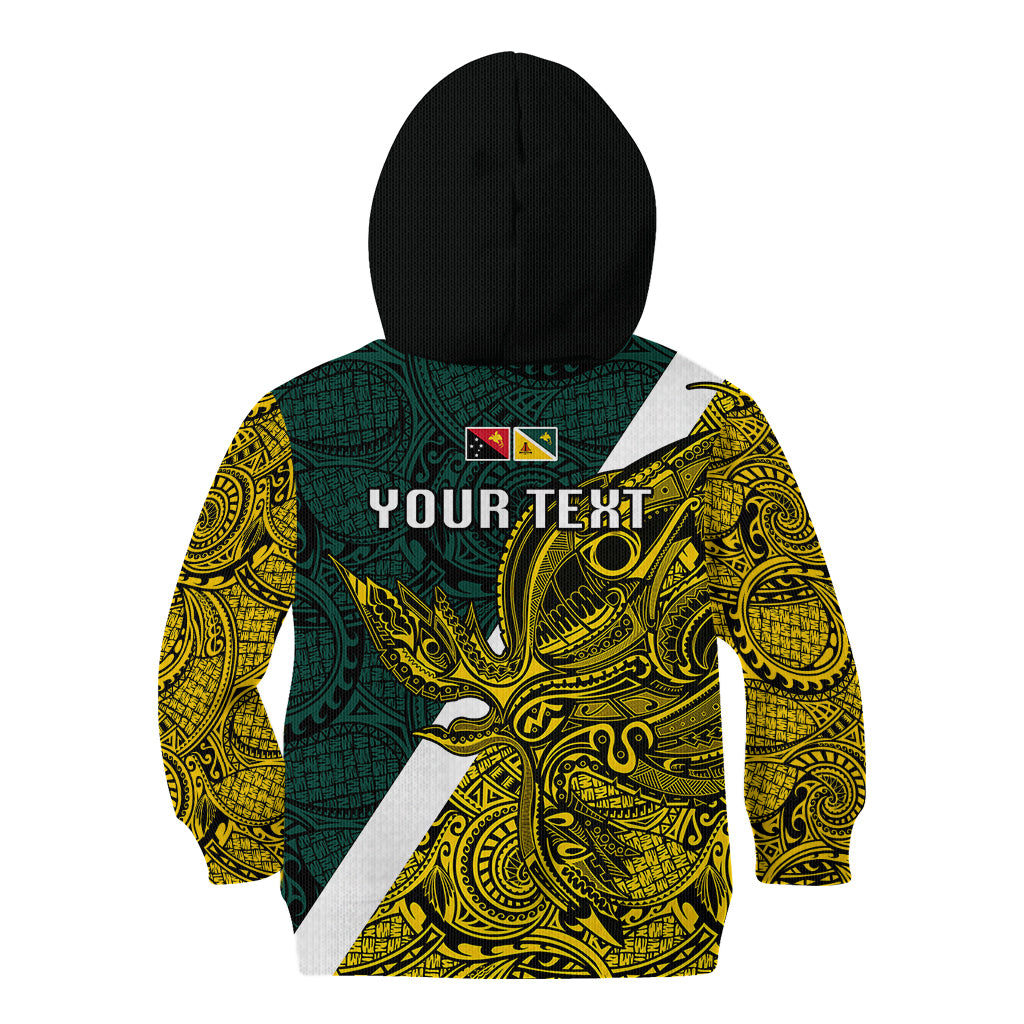 Personalised Papua New Guinea Jiwaka Province Kid Hoodie PNG Birds Of Paradise Polynesian Arty Style LT03 - Polynesian Pride