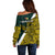 Personalised Papua New Guinea Jiwaka Province Off Shoulder Sweater PNG Birds Of Paradise Polynesian Arty Style LT03 - Polynesian Pride