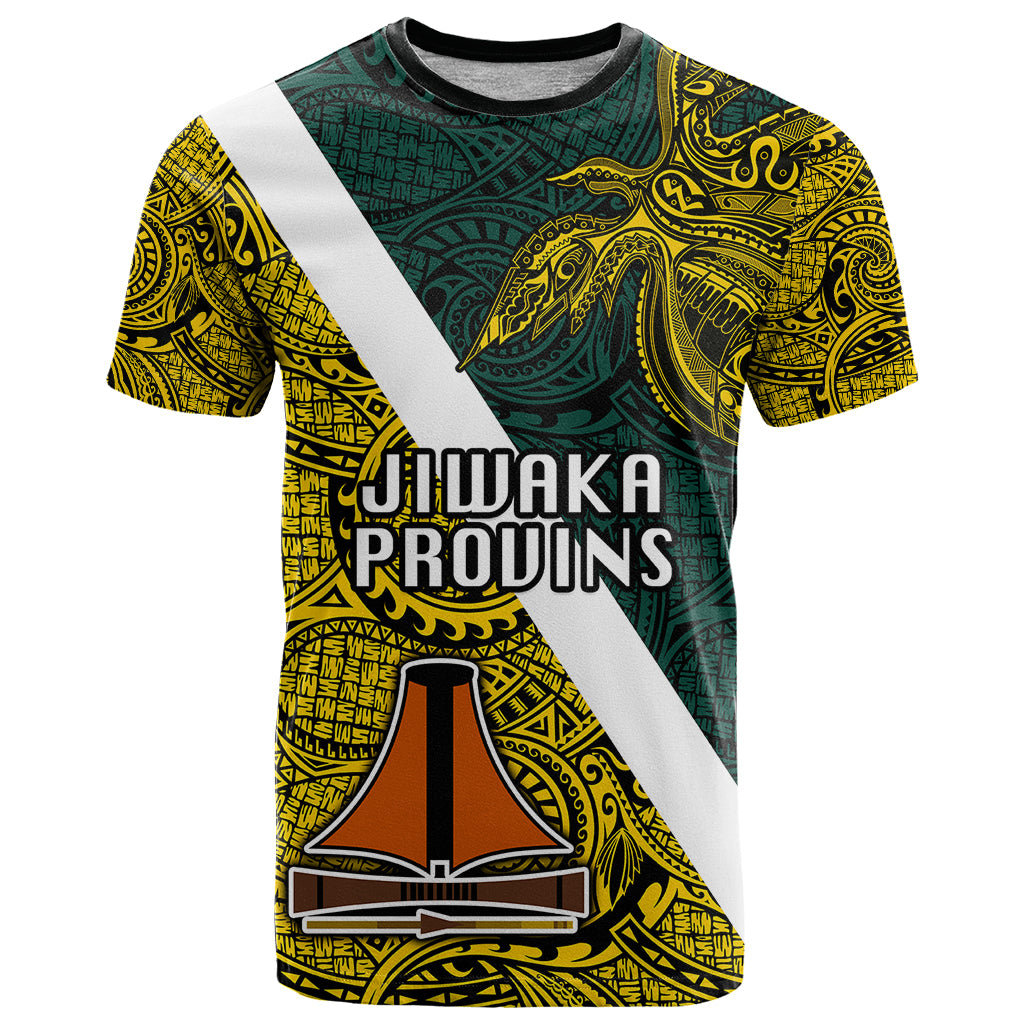 Personalised Papua New Guinea Jiwaka Province T Shirt PNG Birds Of Paradise Polynesian Arty Style LT03 Yellow - Polynesian Pride