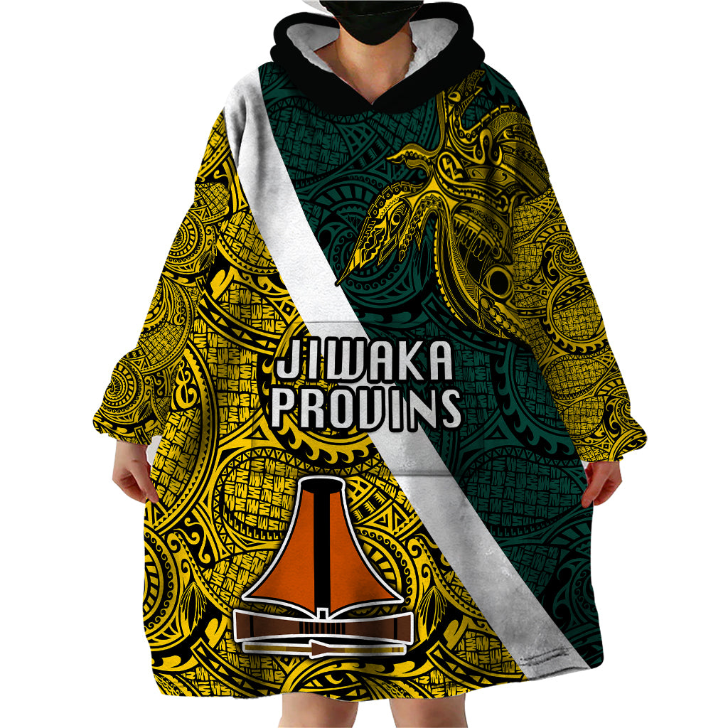 Personalised Papua New Guinea Jiwaka Province Wearable Blanket Hoodie PNG Birds Of Paradise Polynesian Arty Style LT03 - Polynesian Pride