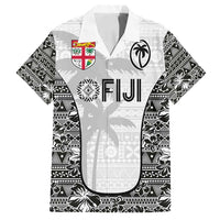 Custom Fiji Pacific Rugby 2024 Family Matching Tank Maxi Dress and Hawaiian Shirt Tapa Tribal and Fijian Masi Pattern