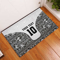 Custom Fiji Pacific Rugby 2024 Rubber Doormat Tapa Tribal and Fijian Masi Pattern