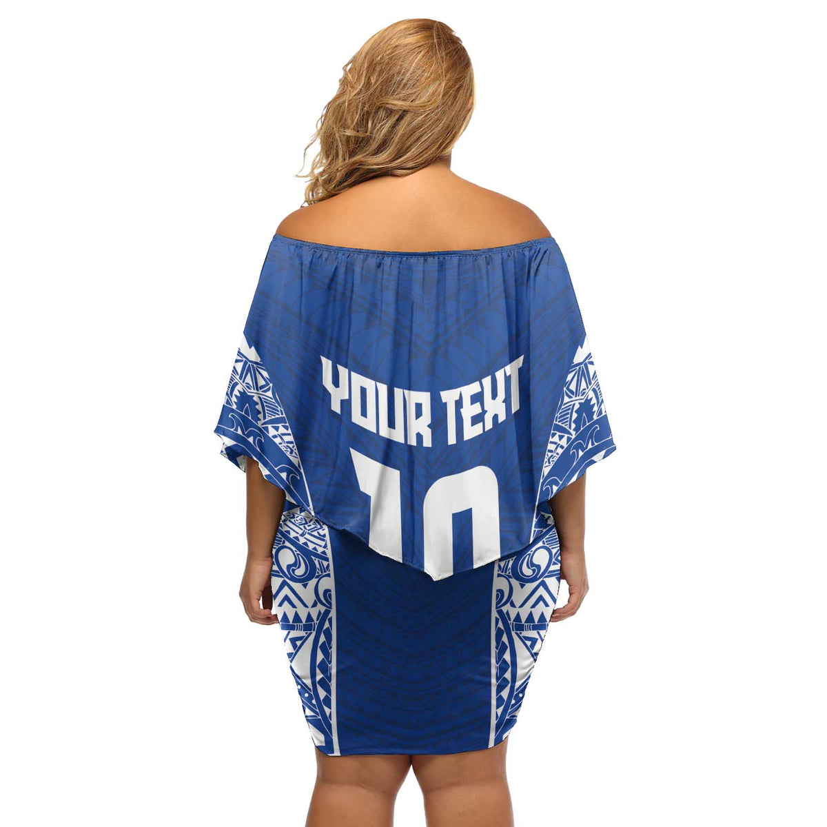 Custom Samoa Pacific Rugby 2024 Off Shoulder Short Dress Polynesian Pacific Tribal Pattern