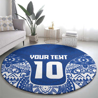 Custom Samoa Pacific Rugby 2024 Round Carpet Polynesian Pacific Tribal Pattern