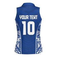 Custom Samoa Pacific Rugby 2024 Women Sleeveless Polo Shirt Polynesian Pacific Tribal Pattern