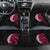 Hawaiian Tropical Plumeria Art Polynesian Tattoo Car Mats Black and Bright Pink Color
