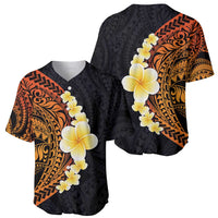 Hawaiian Tropical Plumeria Art Polynesian Tattoo Baseball Jersey Black and Autumn Color Theme LT03 - Polynesian Pride