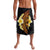 Hawaiian Tropical Plumeria Art Polynesian Tattoo Lavalava Black and Autumn Color Theme