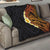 Hawaiian Tropical Plumeria Art Polynesian Tattoo Quilt Black and Autumn Color Theme