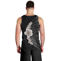 Hawaiian Tropical Plumeria Art Polynesian Tattoo Men Tank Top Grayscale Color