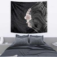 Hawaiian Tropical Plumeria Art Polynesian Tattoo Tapestry Grayscale Color