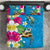 Hawaiian Tropical Flower and Honu Under Blue Water Bedding Set