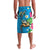 Hawaiian Tropical Flower and Honu Under Blue Water Lavalava