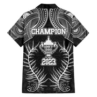 New Zealand Rugby Family Matching Off Shoulder Maxi Dress and Hawaiian Shirt Aotearoa Champion Cup History with Silver Fern LT03 - Polynesian Pride