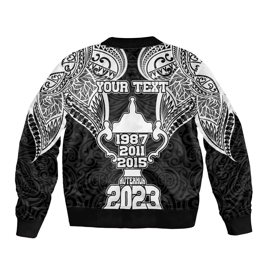 Personalised New Zealand Rugby Bomber Jacket Aotearoa Champion Cup History with Haka Dance LT03 - Polynesian Pride
