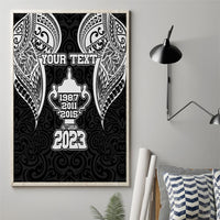 Personalised New Zealand Rugby Canvas Wall Art Aotearoa Champion Cup History with Haka Dance LT03 - Polynesian Pride