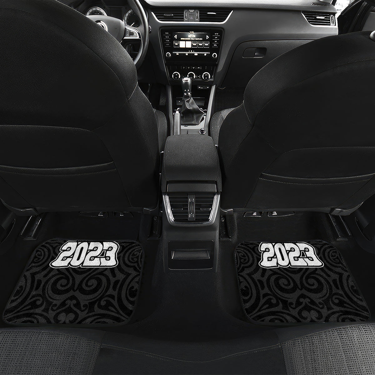 Personalised New Zealand Rugby Car Mats Aotearoa Champion Cup History with Haka Dance LT03 - Polynesian Pride
