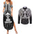 Personalised New Zealand Rugby Couples Matching Summer Maxi Dress and Long Sleeve Button Shirt Aotearoa Champion Cup History with Haka Dance LT03 Black - Polynesian Pride