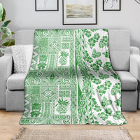Hawaii Blanket Aloha Tropical Plants Tribal Pattern Green Version LT03 - Polynesian Pride