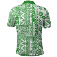 Hawaii Polo Shirt Aloha Tropical Plants Tribal Pattern Green Version LT03 - Polynesian Pride
