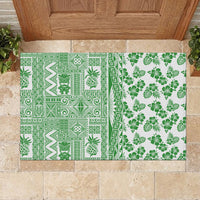 Hawaii Rubber Doormat Aloha Tropical Plants Tribal Pattern Green Version LT03 - Polynesian Pride