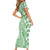 Hawaii Short Sleeve Bodycon Dress Aloha Tropical Plants Tribal Pattern Green Version LT03 - Polynesian Pride