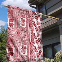 Hawaii Garden Flag Aloha Tropical Plants Tribal Pattern Red Version LT03 - Polynesian Pride