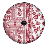Hawaii Spare Tire Cover Aloha Tropical Plants Tribal Pattern Red Version LT03 - Polynesian Pride