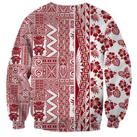 Hawaii Sweatshirt Aloha Tropical Plants Tribal Pattern Red Version LT03 - Polynesian Pride
