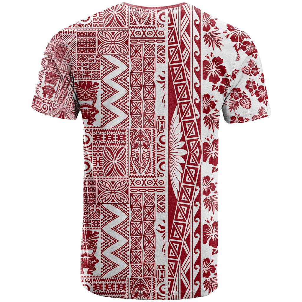 Hawaii T Shirt Aloha Tropical Plants Tribal Pattern Red Version LT03 - Polynesian Pride