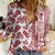 Hawaii Women Casual Shirt Aloha Tropical Plants Tribal Pattern Red Version LT03 Female Red - Polynesian Pride