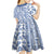 Hawaii Kid Short Sleeve Dress Aloha Tropical Plants Tribal Pattern Blue Version LT03 - Polynesian Pride