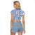 Hawaii Raglan Cropped T Shirt Aloha Tropical Plants Tribal Pattern Blue Version LT03 - Polynesian Pride