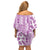 Hawaii Family Matching Off Shoulder Short Dress and Hawaiian Shirt Aloha Tropical Plants Tribal Pattern Pink Version LT03 - Polynesian Pride