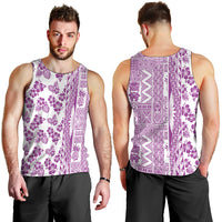 Hawaii Men Tank Top Aloha Tropical Plants Tribal Pattern Pink Version LT03 - Polynesian Pride
