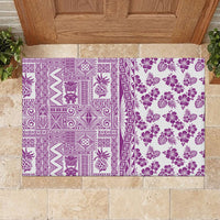 Hawaii Rubber Doormat Aloha Tropical Plants Tribal Pattern Pink Version LT03 - Polynesian Pride