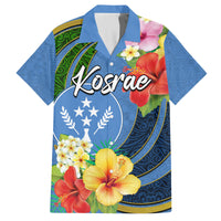 Kosrae Family Matching Tank Maxi Dress and Hawaiian Shirt Hibiscus Mix Maori Tattoo Pattern LT03 Dad's Shirt - Short Sleeve Blue - Polynesian Pride