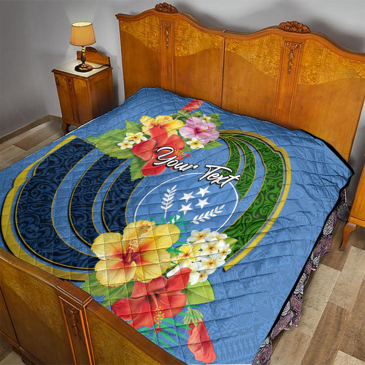 Kosrae Quilt Hibiscus Mix Maori Tattoo Pattern LT03 - Polynesian Pride