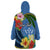 Kosrae Wearable Blanket Hoodie Hibiscus Mix Maori Tattoo Pattern LT03 - Polynesian Pride