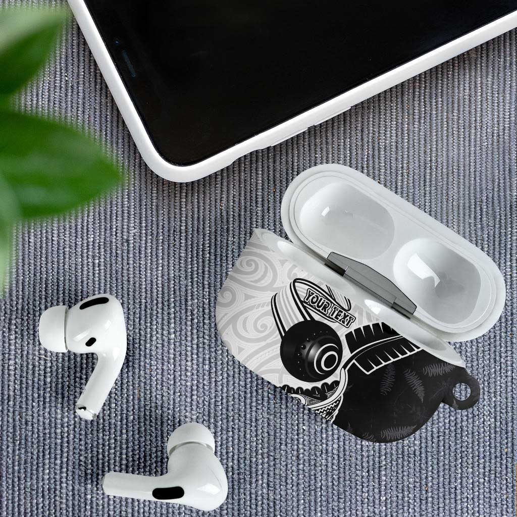 Personalised Aotearoa Lawn Bowls AirPods Case Maori and Silver Fern Half Style - Polynesian Pride