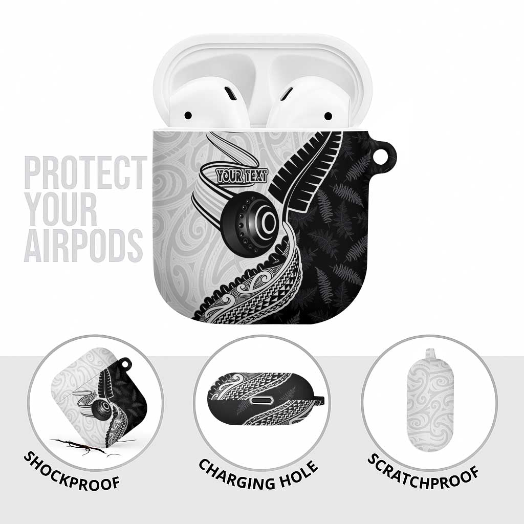 Personalised Aotearoa Lawn Bowls AirPods Case Maori and Silver Fern Half Style - Polynesian Pride