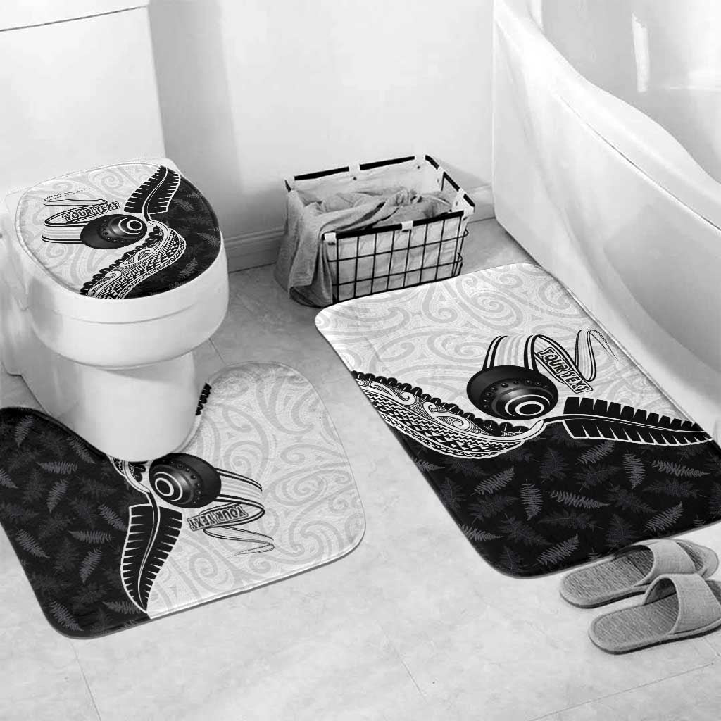 Personalised Aotearoa Lawn Bowls Bathroom Set Maori and Silver Fern Half Style - Polynesian Pride